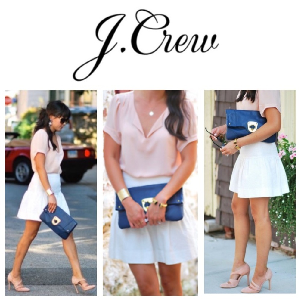 BEAUTIFUL J. Crew Matelassé drop-waist skirt ivory